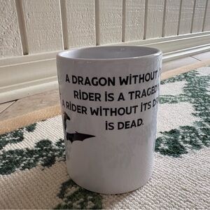 Iron flame Book Series Dragon-New White Ceramic Mug-a rider without its 🐉